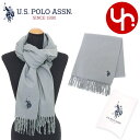 ユーエスポロアッスン U.S.POLO ASSN. アパレル マフラー USPA2015 ライトグレー 特別送料無料 ポイントゲッター ロゴ フリンジ マフラー...