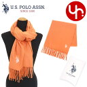 ユーエスポロアッスン U.S.POLO ASSN. アパレル マフラー USPA2015 オレンジ 特別送料無料 ポイントゲッター ロゴ フリンジ マフラーレデ...