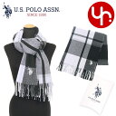ユーエスポロアッスン U.S.POLO ASSN. アパレル マフラー USPA2016 ブラック×ホワイト 特別送料無料 ポイントゲッター ロゴ チェック フ...