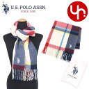 ユーエスポロアッスン U.S.POLO ASSN. アパレル マフラー USPA2016 ホワイト×レッド 特別送料無料 ポイントゲッター ロゴ チェック フリ...