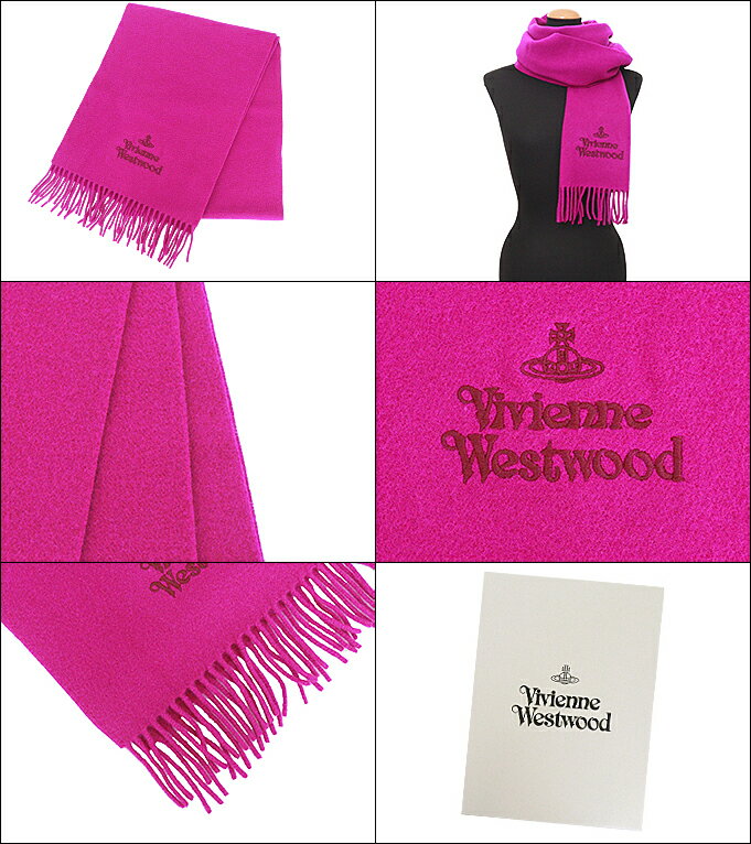 ヴィヴィアン ウエストウッド Vivienne Westwood アパレル マフラー 81030007 W00Q7 フューシャ 特別送料無料 ベーシック エンブロイダリー ロゴ フリンジ マフラーレディース ブランド 通販 2024AW