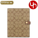 コーチ COACH 小物 ノート F00222 222 カーキ 特別送料無料 シグネチャー コーテッド キャンバス レザー A5 ノートブック アウトレット品レ...