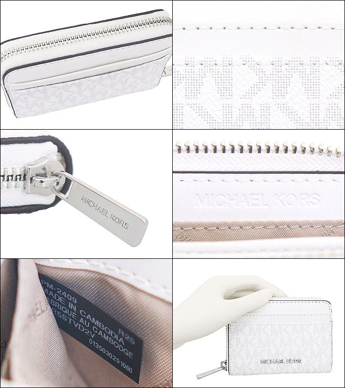 マイケルコース MICHAEL KORS 財布 コインケース 35R5STVD2V オプティックホワイト 特別送料無料 ジェット セット トラベル シグネチャー ミディアム ジップ アラウンド カードケース ウォレット アウトレット品レディース ブランド 通販 2025SS