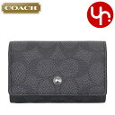 コーチ COACH 小物 キーケース FCAR00 CAR00 チャコール×ブラック 特別送料無料 シグネチャー コーテッド キャンバス 5連 キーケース アウ...