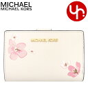 マイケルコース MICHAEL KORS 財布 二つ折り財布 35S4GTVF6I ライトクリーム 特別送料無料 ジェット セット トラベル フラワープリント ...