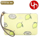 コーチ COACH 小物 ポーチ FCBB80 CBB80 ガーデングレードマルチ 特別送料無料 コーテッド キャンバス レモン プリント コーナー ジップ リストレット アウトレット品レディース ブランド 通販 2025SS