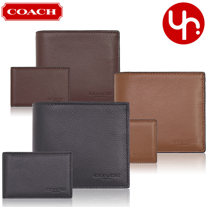 コーチ コーチ COACH 財布 二つ折り財布 F74991 メンズ 特別送料無料 コーチ スポーツ カーフ レザー コンパクト ID ウォレット アウトレット ブランド 通販