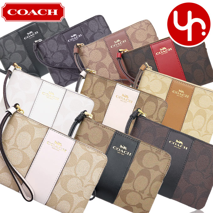 コーチ COACH 小物 ポーチ F58035 特別送料無料 コーチ シグネチャー PVC レザー コーナー ジップ リストレット アウトレット レディース ブランド 通販 2022