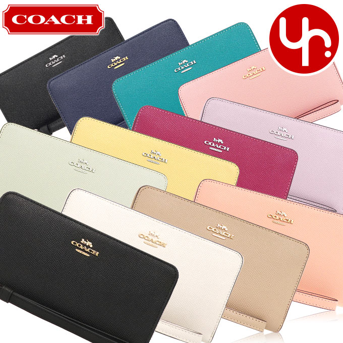 コーチ 革財布 レディース コーチ COACH 財布 長財布 FC3441 C3441 特別送料無料 ラグジュアリー クロスグレーン レザー ロング ジップ アラウンド ウォレット （ストラップ付き） アウトレット品レディース ブランド 通販