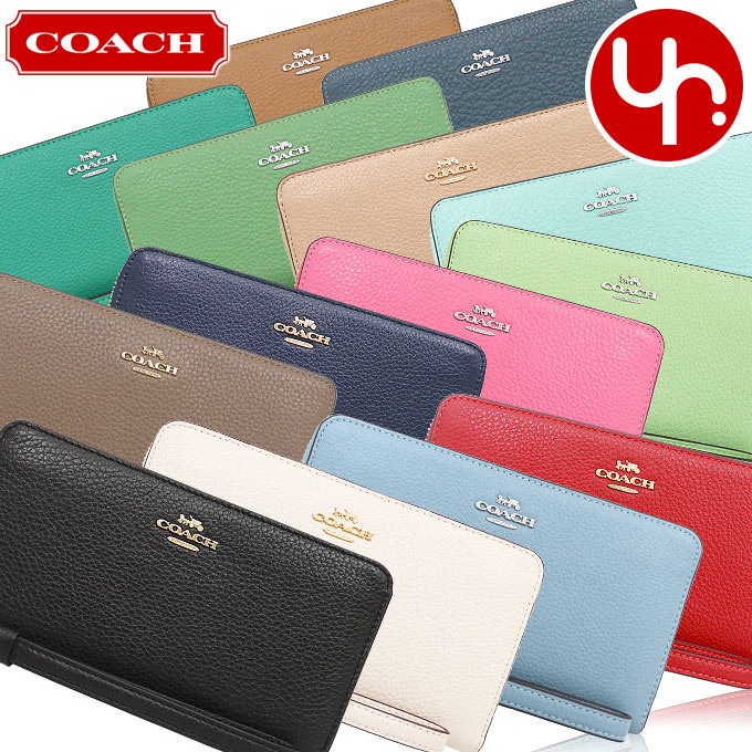 コーチ 革財布 レディース コーチ COACH 財布 長財布 FC4451 C4451 特別送料無料 ラグジュアリー ペブルド レザー ロング ジップ アラウンド ウォレット （ストラップ付き） アウトレット品レディース ブランド 通販