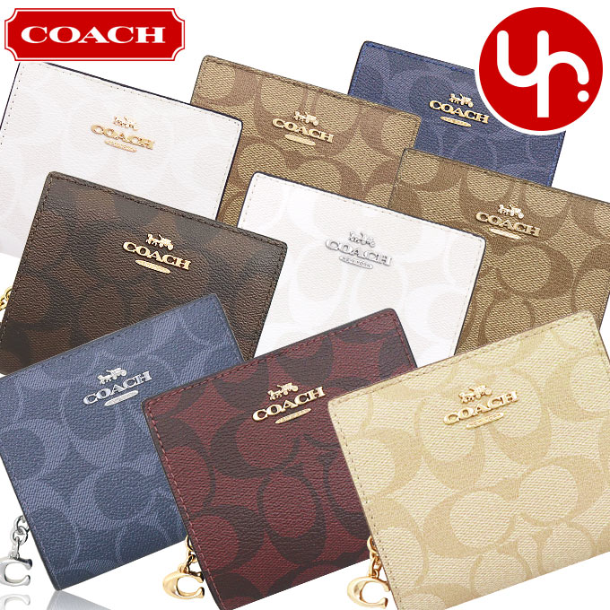 コーチ COACH 財布 二つ折り財布 FC3309 C3309 特別送料無料 ラグジュアリー シグネチャー PVC レザー C チャーム スナップ ラウンド ジップ ウォレット アウトレット品レディース ブランド 通販