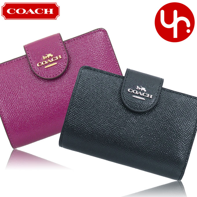 コーチ COACH 財布 二つ折り財布 FCF233 CF233 特別送料無料 ラグジュアリー パテント クロスグレーン レザー ミディアム コーナー ジップ ウォレット アウトレット品 レディース ブランド 通販 L型