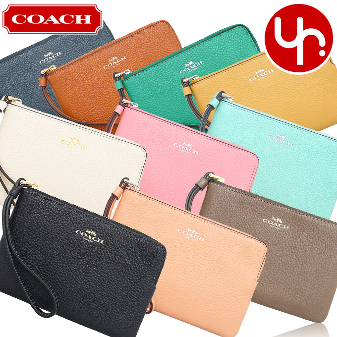 コーチ COACH 小物 ポーチ FCP483 CP483 特別送料無料 ラグジュアリー ペブルド レザー コーナー ジップ リストレット アウトレット品レディース ブランド 通販 2023AW タイムセール