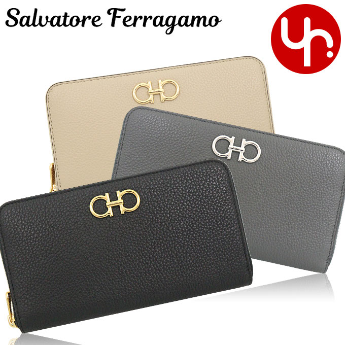 サルヴァトーレ フェラガモ 革長財布 レディース サルヴァトーレ フェラガモ Salvatore Ferragamo 財布 長財布 22 0405 特別送料無料 ダブル ガンチーニ カーフ レザー ロング ジップ アラウンド ウォレットレディース ブランド 通販 2023SS