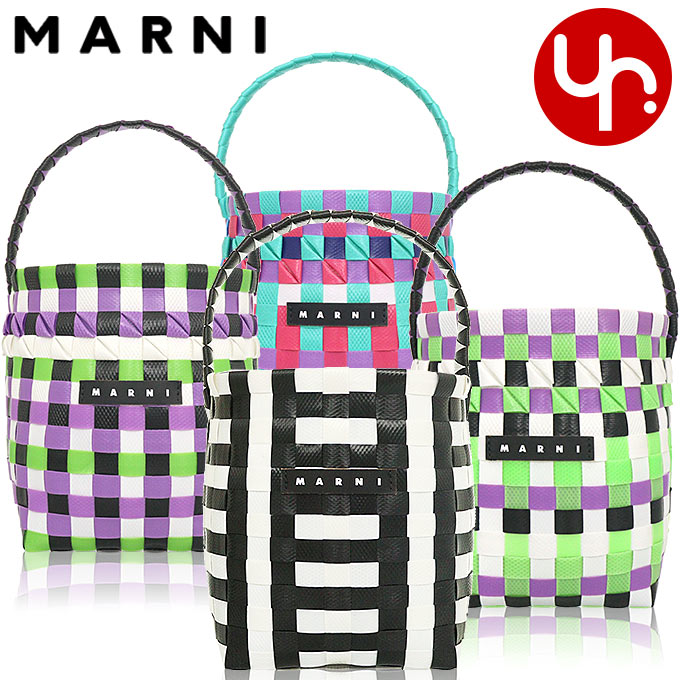 楽天インポートコレクションYR メンズマルニ MARNI バッグ ハンドバッグ M00332 M00IW ブラック×ホワイト 特別送料無料 マルニ キッズ ポッド ウーブン バケット バッグレディース ブランド 通販 2023SS