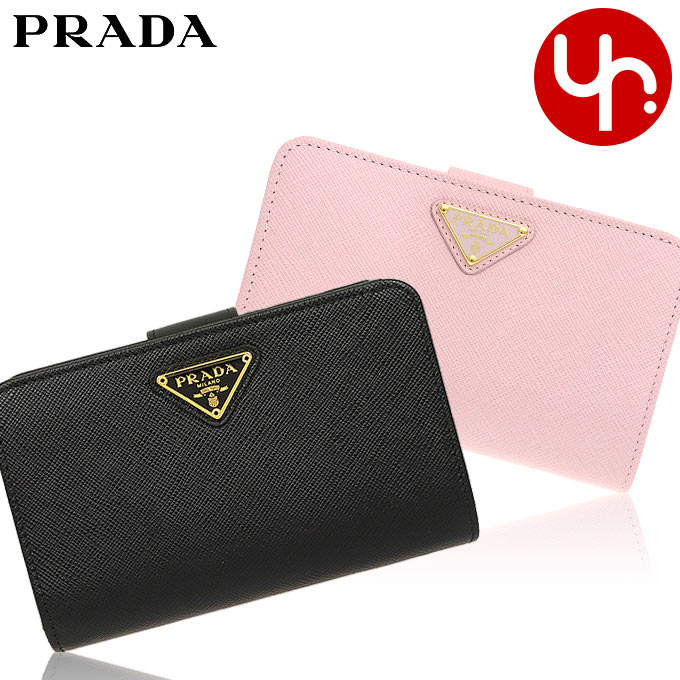 プラダ PRADA 財布 二つ折り財布 1ML225 QHH 特別送料無料 サフィアーノ レザー トライアングル ロゴ バイフォールド ウォレット レディース ブランド 通販 L型 2022