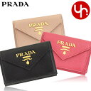 プラダ PRADA 財布 三つ折り財布 1MH021 QWA 特別送料無料 サフィアーノ レザー メタル レタリング ロゴ ミニ トライフォールド ウォレット レディース ブランド 通販