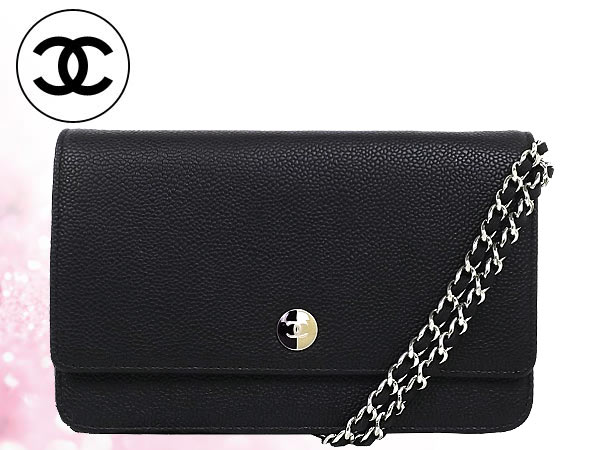 【楽天市場】シャネル CHANEL★バッグ(ショルダーバッグ)【送料無料】A68872 ブラック 型押しレザー ボタンCC チェーン