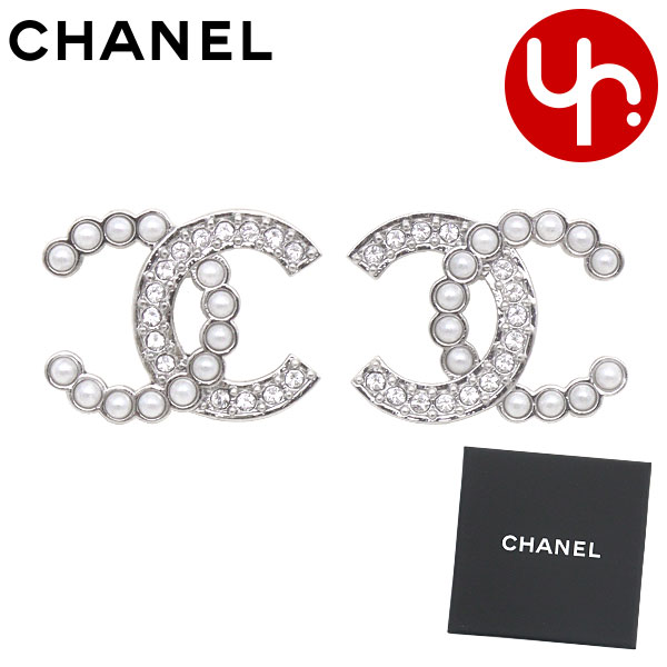 シャネル ピアス（レディース） 【72時間限定ポイント2倍】シャネル CHANEL アクセサリー ピアス ABD478 B16782 シルバー 特別送料無料 CCマーク ココマーク ラインストーン パール ピアスレディース ブランド 通販 2024SS