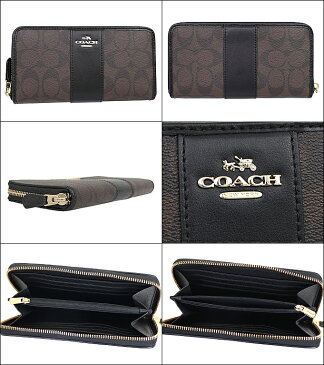 【ブラックフライデーポイント2倍】コーチ COACH 財布 長財布 F54630 ブラウン×ブラック 特別送料無料 コーチ ラグジュアリー シグネチャー PVC レザー アコーディオン ジップ アラウンド アウトレット品激安 レディース ブランド セール 通販 SALE クリスマス あす楽