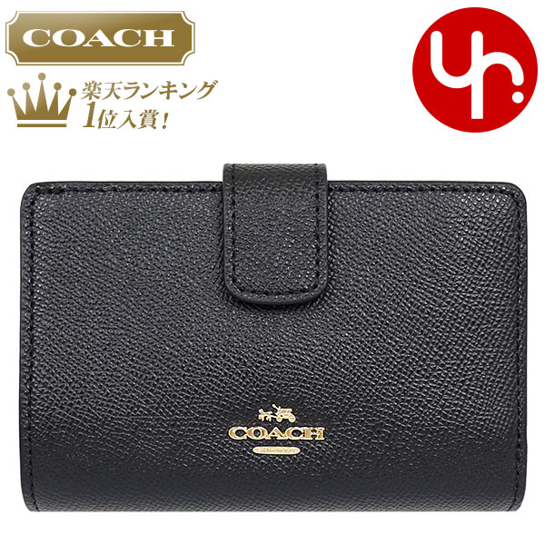 コーチCOACH財布二つ折り財布特別送料無料F54010ブラックコーチラグジュアリークロスグレーンレザーミディアムコーナージップウォレットアウトレット品激安レディースブランドセール通販SALE夏母の日父の日YR二つ折り財布タイムセール