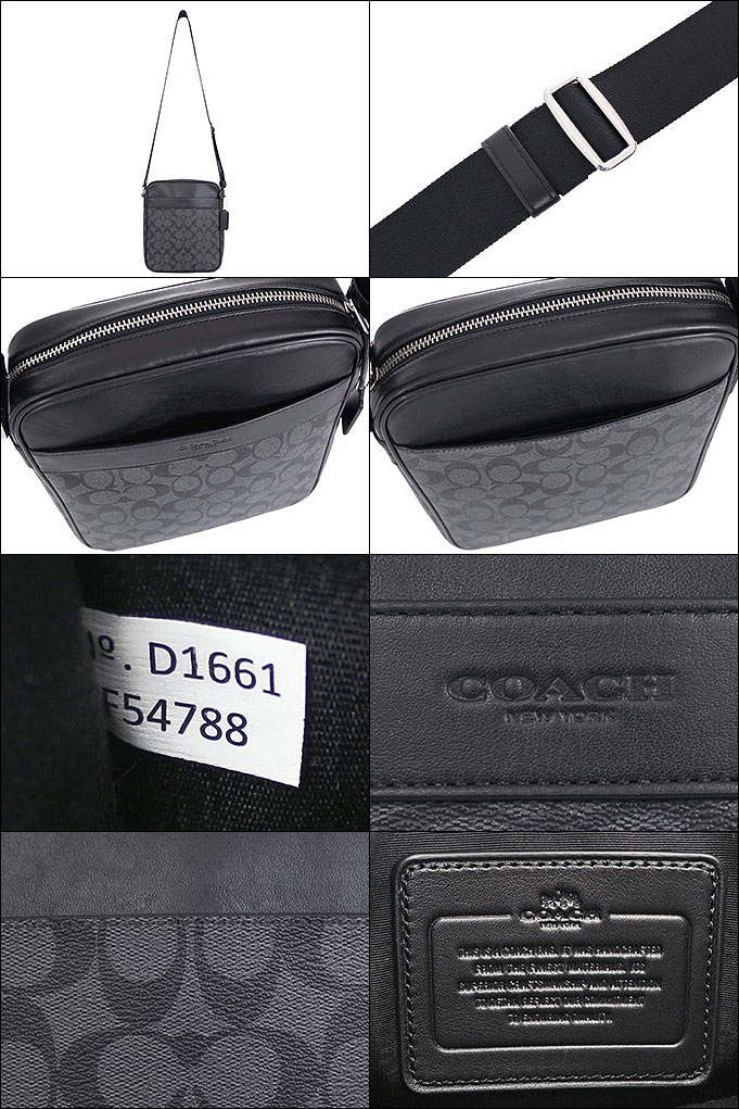 【4時間限定ポイント10倍】コーチ COACH バッグ ショルダーバッグ F54788 チャコール×ブラック 特別送料無料 コーチ シグネチャー PVC レザー フライト バッグ アウトレット品メンズ レディース ブランド 通販 斜めがけ 2021 バレンタイン あす楽格安通販　バレンタイン　人気　ランキング