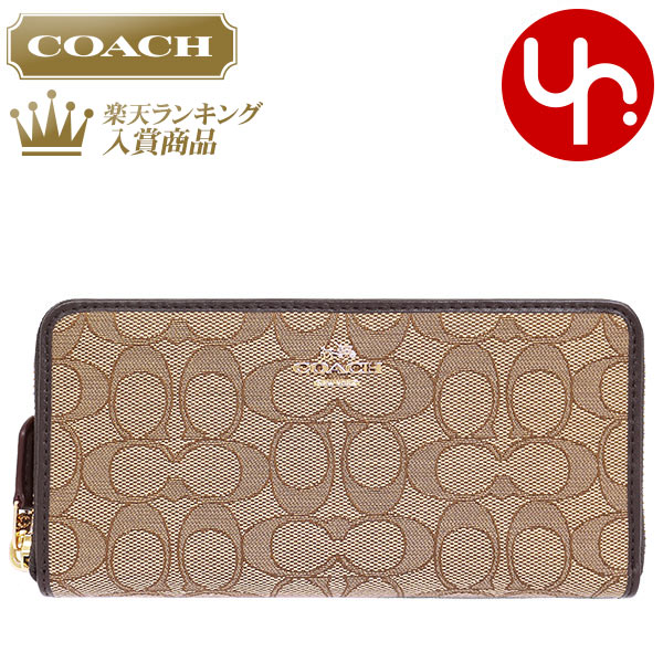 コーチ 財布（レディース） 【26時間限定ポイント2倍】コーチ COACH 財布 長財布 F54633 54633 カーキ×ブラウン 特別送料無料 コーチ アウトライン シグネチャー アコーディオン ジップ アラウンド アウトレットレディース ブランド 通販