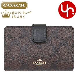 コーチCOACH財布二つ折り財布レビューを書くと次回送料無料F54023ブラウン×ブラックコーチラグジュアリーシグネチャーPVCミディアムコーナージップウォレットアウトレット品激安レディースブランドセール通販SALE二つ折り財布0601楽天カード分割