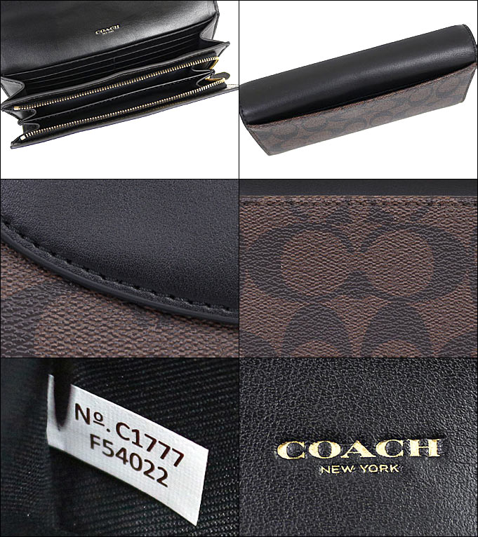 【12時間限定ポイント10倍】コーチ COACH 財布 長財布 F54022 ブラウン×ブラック 特別送料無料 コーチ ラグジュアリー シグネチャー PVC レザー スリム エンベロープ アウトレット品激安 レディース ブランド セール 通販 SALE L型 2019 令和 父の日 あす楽