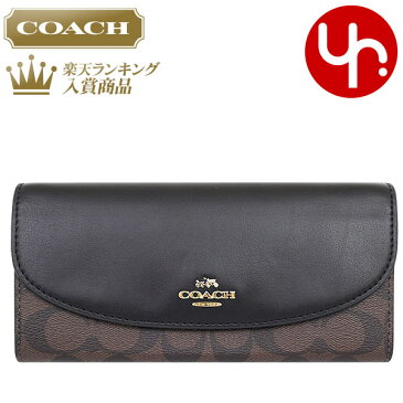 【12時間限定ポイント10倍】コーチ COACH 財布 長財布 F54022 ブラウン×ブラック 特別送料無料 コーチ ラグジュアリー シグネチャー PVC レザー スリム エンベロープ アウトレット品激安 レディース ブランド セール 通販 SALE L型 2019 令和 父の日 あす楽