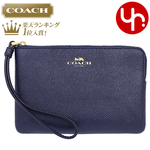 アクセサリーポーチ 【72時間限定ポイント2倍】コーチ COACH 小物 ポーチ F58032 58032 ミッドナイト 特別送料無料 コーチ ラグジュアリー クロスグレーン レザー コーナー ジップ リストレット アウトレットレディース ブランド 通販