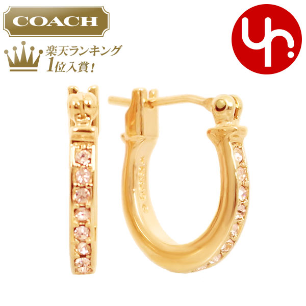 楽天インポートコレクションYR【48時間限定ポイント5倍】コーチ COACH アクセサリー ピアス F54497 ローズゴールド 特別送料無料 コーチ パヴェ クリスタル シグネチャー C フープ ピアス アウトレットレディース ブランド 通販