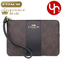 【24時間限定ポイント2倍】コーチ COACH 小物 ポーチ F58035 58035 ブラウン×ブラック 特別送料無料 コーチ シグネチャー PVC レザー コーナー ジップ リストレット アウトレットレディース ブランド 通販