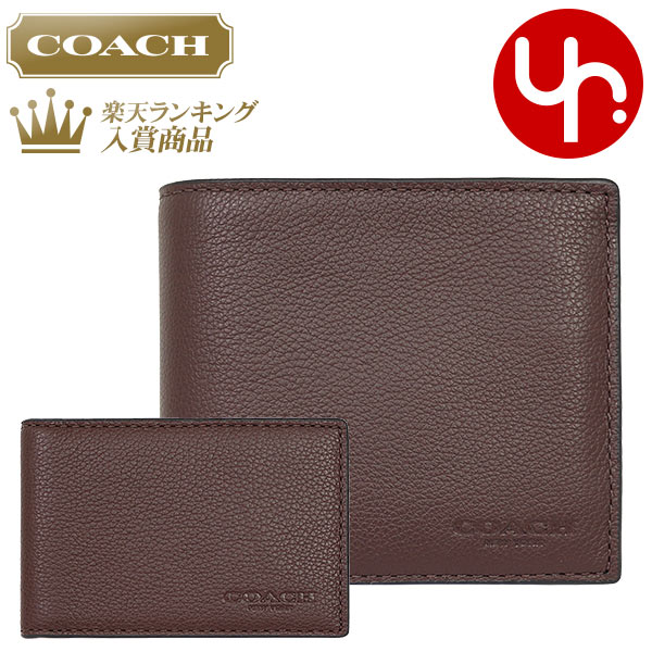 コーチ 【72時間限定ポイント2倍】コーチ COACH 財布 二つ折り財布 F74991 74991 マホガニー 特別送料無料 コーチ スポーツ カーフ レザー コンパクト ID ウォレット アウトレットメンズ ブランド 通販