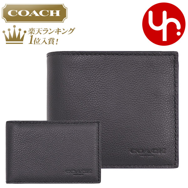 【ポイント5倍 12/6 10時迄】コーチ COACH 財布 二つ折り財布 F74991 ブラック 特別送料無料 コーチ スポーツ カーフ レザー コンパクト ID ウォレット アウトレットメンズ ブランド 通販 2022 クリスマス