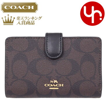 【15時間限定ポイント10倍】コーチ COACH 財布 二つ折り財布 F23553 ブラウン×ブラック 特別送料無料 コーチ ラグジュアリー シグネチャー PVC レザー ミディアム コーナー ジップ ウォレット アウトレットレディース ブランド 通販 L型 2022