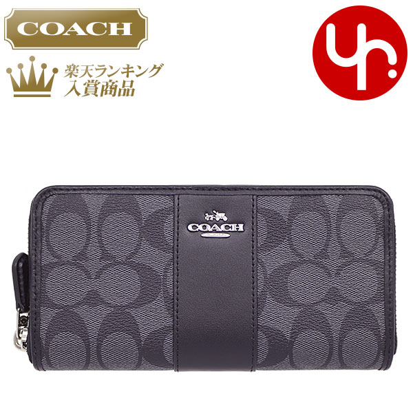 コーチ 財布（レディース） 【72時間限定ポイント2倍】コーチ COACH 財布 長財布 F54630 ブラックスモーク×ブラック 特別送料無料 コーチ ラグジュアリー シグネチャー PVC レザー アコーディオン ジップ アラウンド アウトレットレディース ブランド 通販