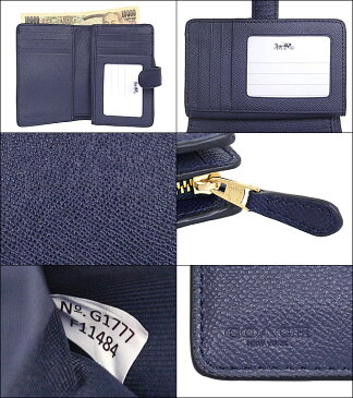【日曜4時間限定 ポイント3倍】コーチ COACH 財布 二つ折り財布 F11484 ミッドナイト 特別送料無料 コーチ ラグジュアリー クロスグレーン レザー ミディアム コーナー ジップ ウォレット アウトレット品激安 レディース ブランド セール SALE クリスマス あす楽