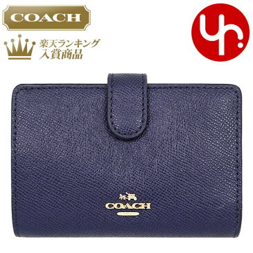 【日曜4時間限定 ポイント3倍】コーチ COACH 財布 二つ折り財布 F11484 ミッドナイト 特別送料無料 コーチ ラグジュアリー クロスグレーン レザー ミディアム コーナー ジップ ウォレット アウトレット品激安 レディース ブランド セール SALE クリスマス あす楽