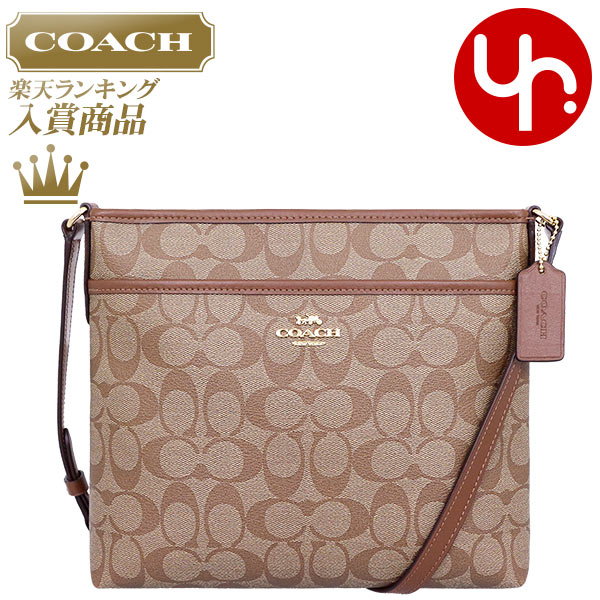 楽天インポートコレクションYRコーチ COACH バッグ ショルダーバッグ F29210 カーキ×サドル2 特別送料無料 コーチ ラグジュアリー シグネチャー PVC レザー ジップ ファイル クロスボディー バッグ アウトレットレディース ブランド 通販 斜めがけ