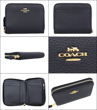 【日曜4時間限定 ポイント3倍】コーチ COACH 財布 二つ折り財布 F24808 ブラック 特別送料無料 コーチ ラグジュアリー ペブルド レザー スモール ジップ アラウンド ウォレット アウトレット品激安 レディース ブランド セール 通販 SALE クリスマス あす楽