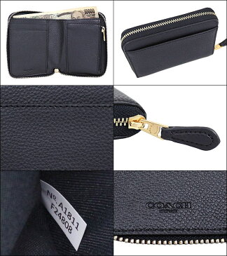 【日曜4時間限定 ポイント3倍】コーチ COACH 財布 二つ折り財布 F24808 ブラック 特別送料無料 コーチ ラグジュアリー ペブルド レザー スモール ジップ アラウンド ウォレット アウトレット品激安 レディース ブランド セール 通販 SALE クリスマス あす楽