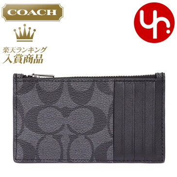 コーチ COACH 財布 コインケース F32256 チャコール×ブラック 特別送料無料 コーチ シグネチャー PVC レザー ジップ カード コイン ケース アウトレット品激安 メンズ レディース ブランド セール 通販 SALE 2019 入学 卒業 ホワイトデー YR限定価格 あす楽