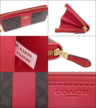 コーチ COACH 財布 長財布 F54630 ブラウン×ルビー 特別送料無料 コーチ ラグジュアリー シグネチャー PVC レザー アコーディオン ジップ アラウンド アウトレット品激安 レディース ブランド セール 通販 SALE 2019 入学 卒業 ホワイトデー YR限定価格 あす楽