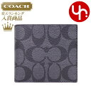 コーチ 二つ折り財布 メンズ コーチ COACH 財布 二つ折り財布 F66551 66551 チャコール×ブラック 特別送料無料 コーチ シグネチャー PVC レザー ID ビルフォールド ウォレット アウトレットメンズ ブランド 通販