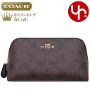 【24時間限定ポイント2倍】コーチ COACH 小物 ポーチ F53385 ブラウン×ブラック 特別送料無料 ラグジュアリー シグネチャー PVC コスメティック ケース 17 アウトレットレディース ブランド 通販