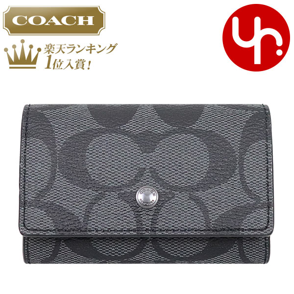 コーチ COACH 小物 キーケース F78675 チャコール 特別送料無料 シグネチャー 5連 キーケース アウトレットメンズ レディース ブランド 通販