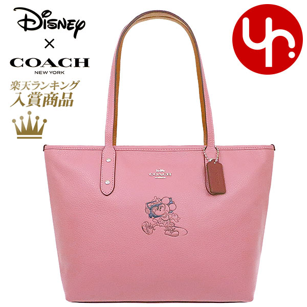 【6時間限定ポイント10倍】コーチ COACH バッグ トートバッグ F38621 ローズ 特別送料無料 コーチ×ディズニー コラボ ミニーマウス ペブルド レザー シティー ジップ トップ トート アウトレット品レディース ブランド 通販 通勤 2020 父の日 あす楽