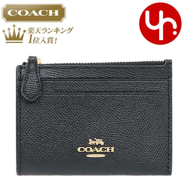 コーチ 財布（レディース） 【26時間限定ポイント2倍】コーチ COACH 財布 コインケース F88250 88250 ブラック 特別送料無料 コーチ ラグジュアリー クロスグレーン レザー ミニ ID キーリング スキニー 2 アウトレットレディース ブランド 通販