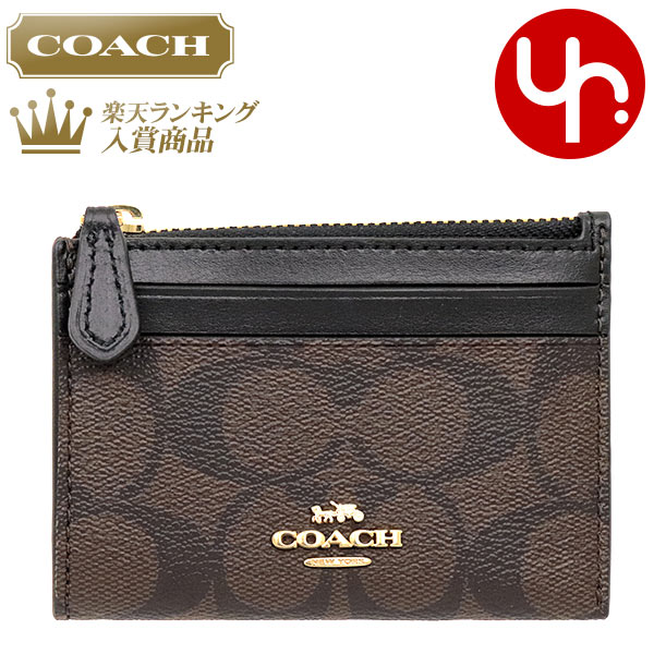 コーチ COACH 財布 コインケース F88208 88208 ブラウン×ブラック 特別送料無料 ラグジュアリー シグネチャー ミニ ID キーリング スキニー 2 アウトレットレディース ブランド 通販